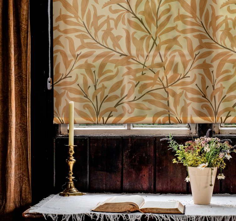 ブラインド 花 植物の葉のプリント - TENSTICKERS