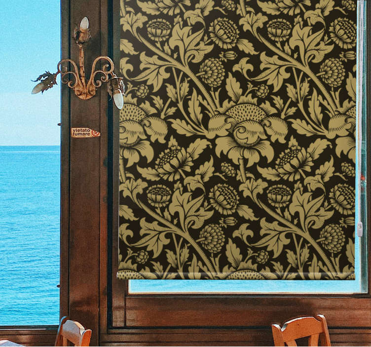 ブラインド 花 クラシックベージュパターン - TENSTICKERS