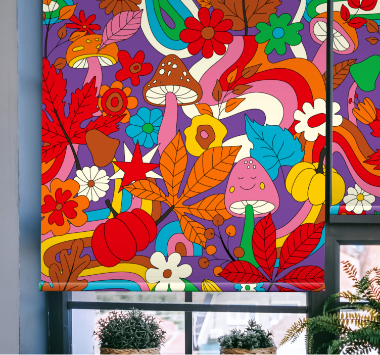 楽しい ブラインド カラフルなきのこのファンタジー - TENSTICKERS