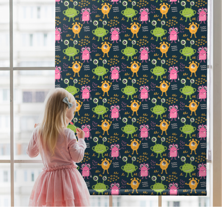 面白いカラフルなエイリアンパターン子供ブラインド - TENSTICKERS