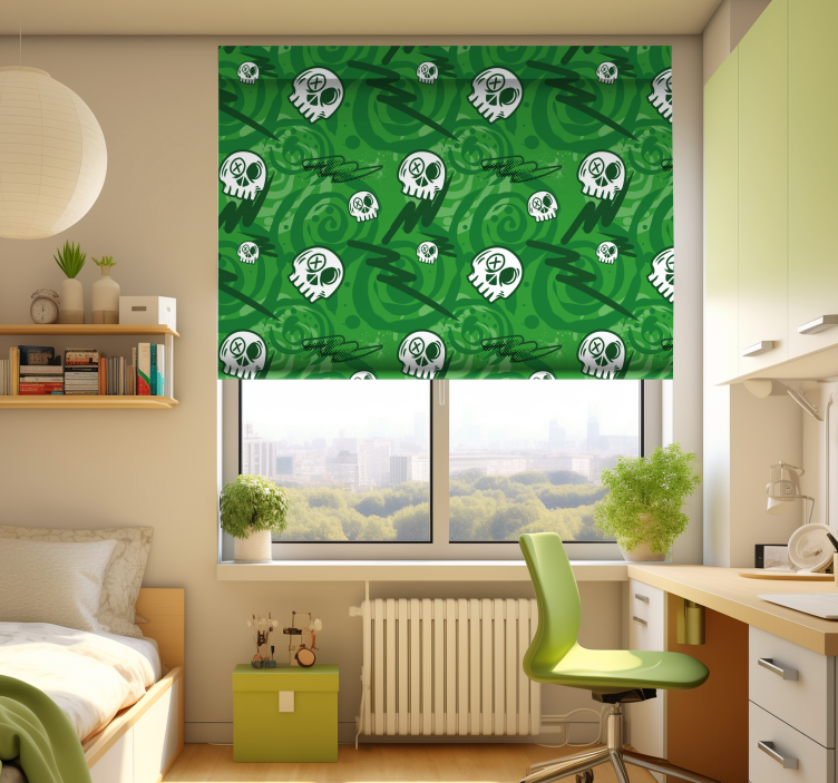 ブラインド テンネージャールーム 落書きの頭蓋骨 - TENSTICKERS