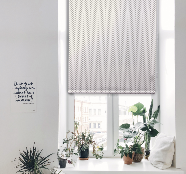 灰色の線素朴なローラーブラインド - TENSTICKERS