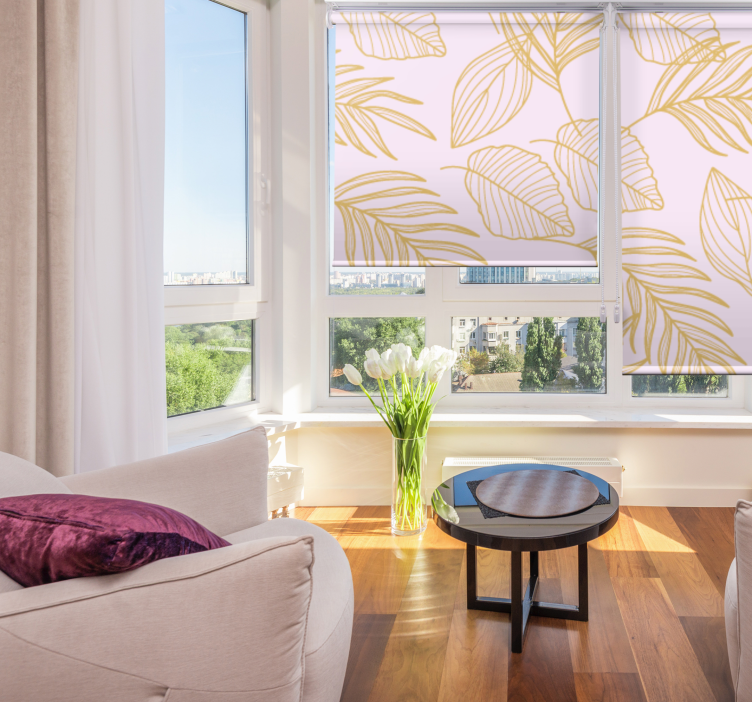 リビング カーテン ブラインド エレガントリーフパターン - TENSTICKERS