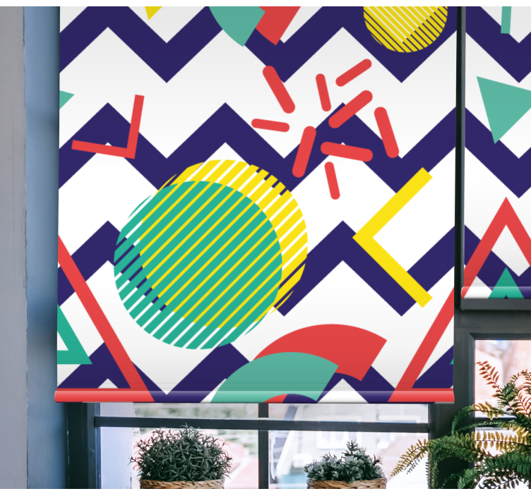 ロール スクリーン オシャレ 抽象的な楽しい形状 - TENSTICKERS