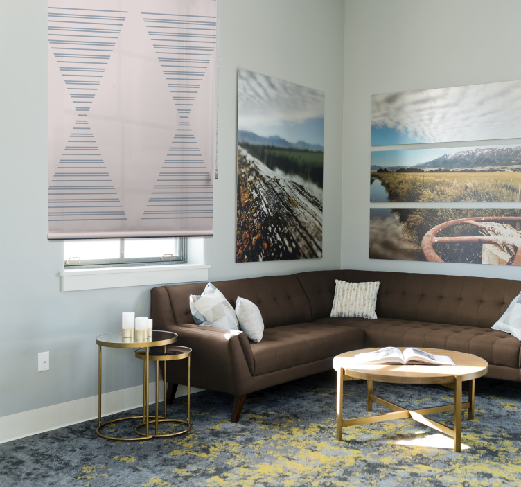 ロール スクリーン オシャレ エレガントなストライプ柄 - TENSTICKERS