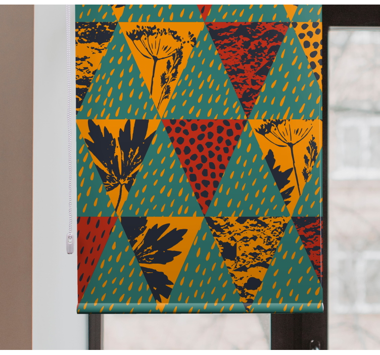 ロール スクリーン オシャレ 幾何学的花柄 - TENSTICKERS
