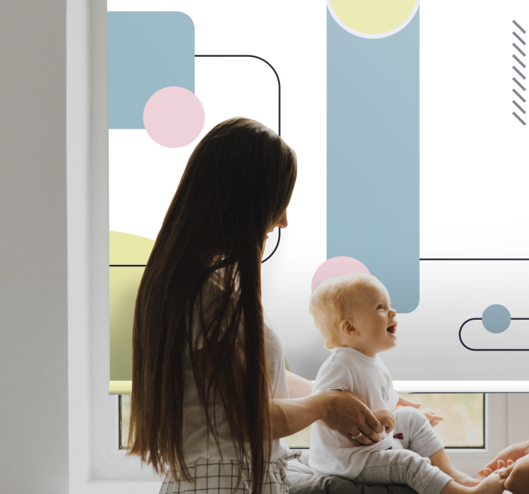 ロール スクリーン オシャレ 幾何学模様の遊び - TENSTICKERS