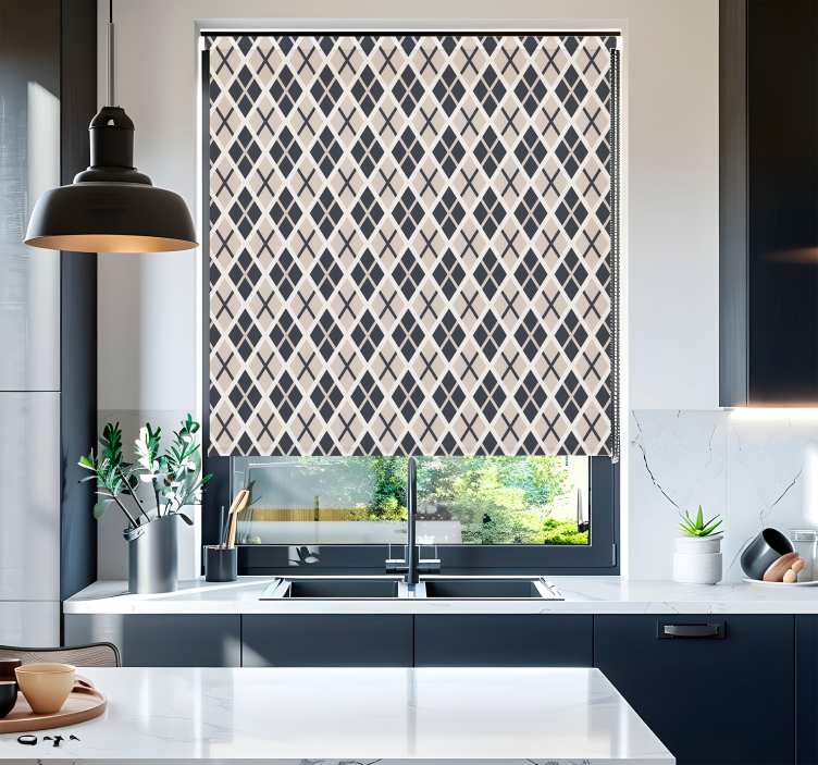 ブラインド 北欧 菱形パターン - TENSTICKERS