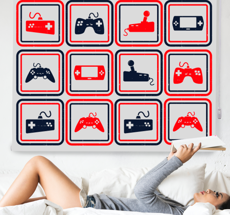 レトロな灰色のコントローラーオタクローラーブラインド - TENSTICKERS