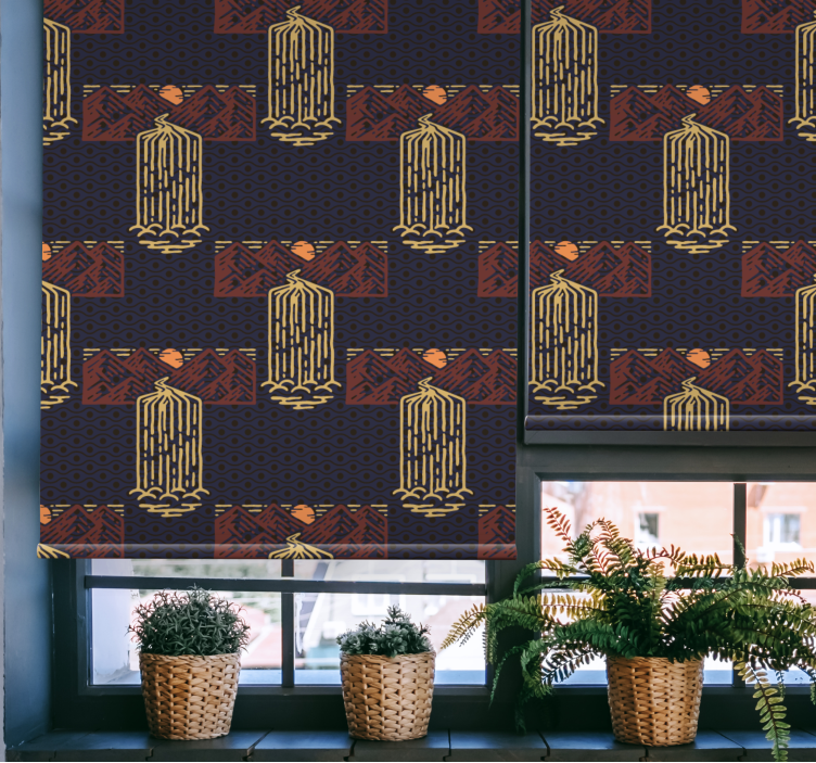 ブラインド もっとヴィンテージ 滝のある夕焼け - TENSTICKERS