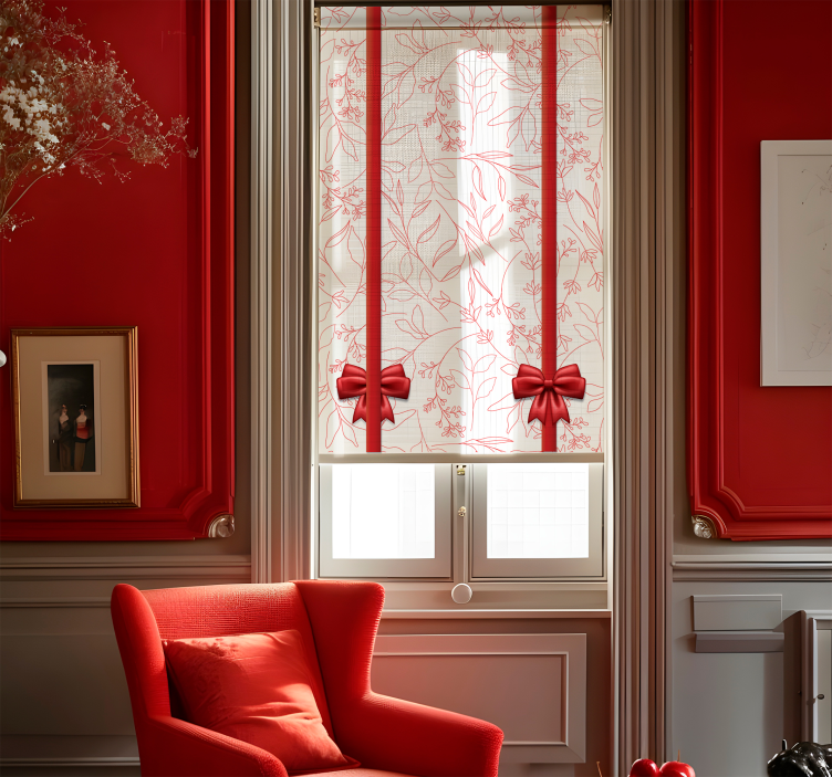 ブラインド ロマンチック ネクタイ付き花柄 - TENSTICKERS