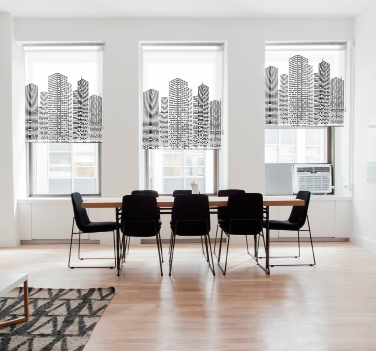 スカイライン オフィス オリジナル ブラインド - TENSTICKERS