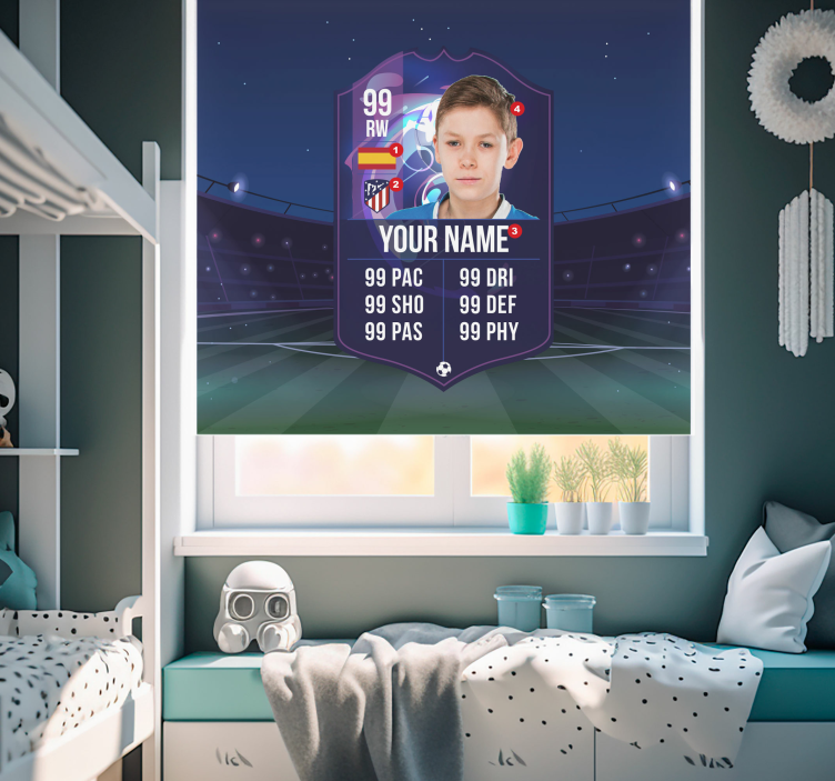 ブラインド 子供部屋 サッカー選手カードサッカー選手カード - TENSTICKERS