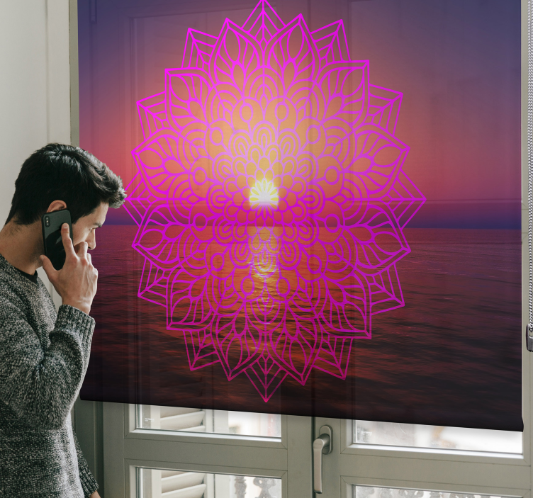 日当たりの良い曼荼羅禅リビングルームブラインド - TENSTICKERS