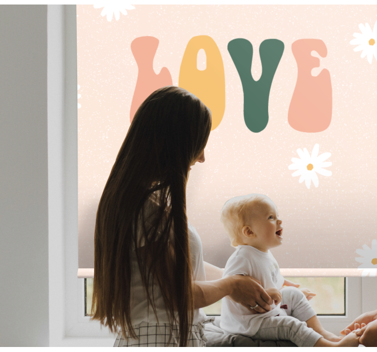 ブラインド テキスト付き愛の花柄 - TENSTICKERS