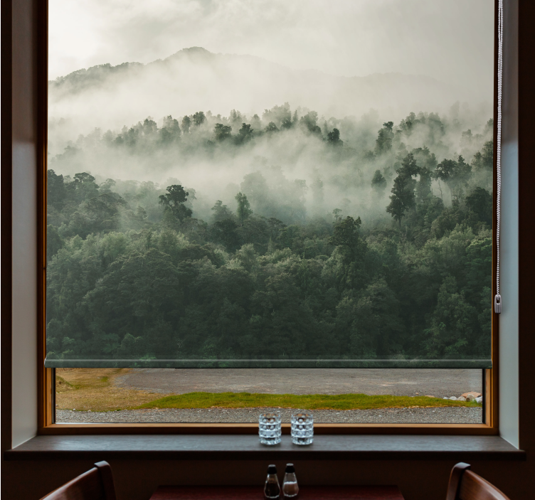 ブラインド 木 森の豊かな霧 - TENSTICKERS