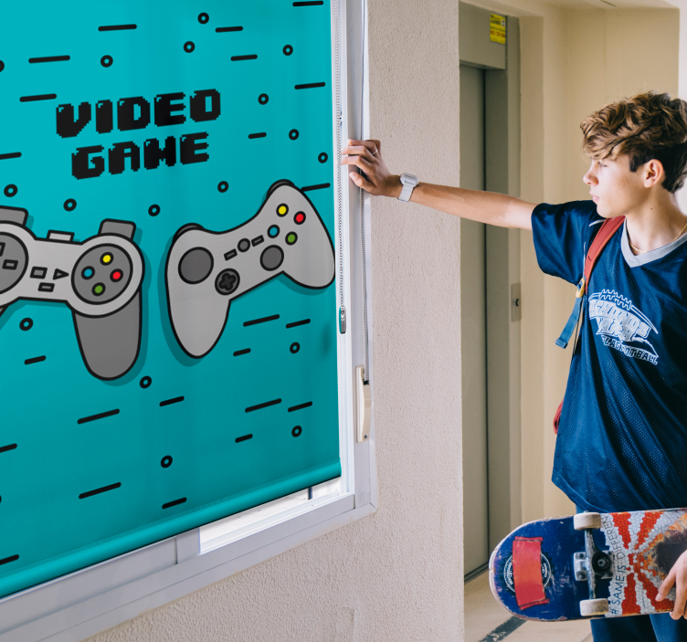 2つのレトロなコントローラーオタクローラーブラインド - TENSTICKERS