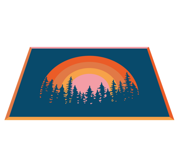 オリジナル ランチョンマット 鮮やかな虹の風景 - TENSTICKERS