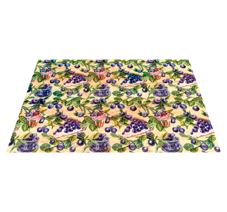 オリジナル ランチョンマット ブルーベリーカップケーキ柄 - TENSTICKERS