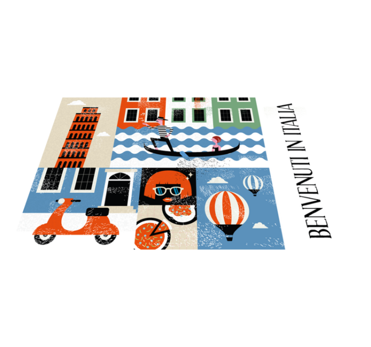 オリジナル ランチョンマット イタリアの鮮やかな風景 - TENSTICKERS