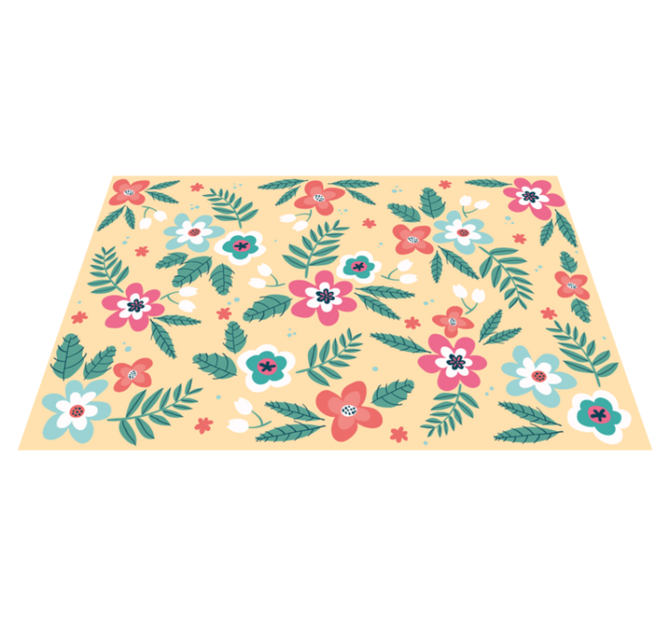 オリジナル ランチョンマット フローラルパターンデザイン - TENSTICKERS