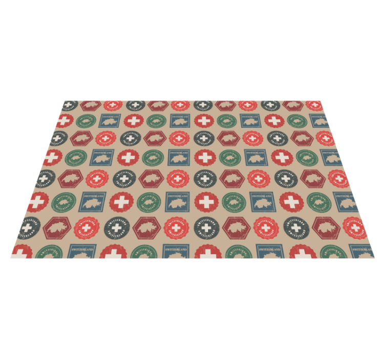 オリジナル ランチョンマット スイス国旗シール - TENSTICKERS