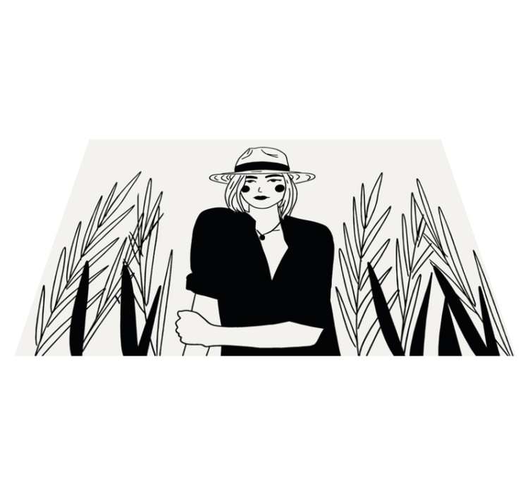 オリジナル ランチョンマット おしゃれな女性のイラスト - TENSTICKERS