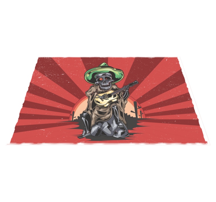 プレースマットスケルトンマリアッチミュージシャン - TENSTICKERS