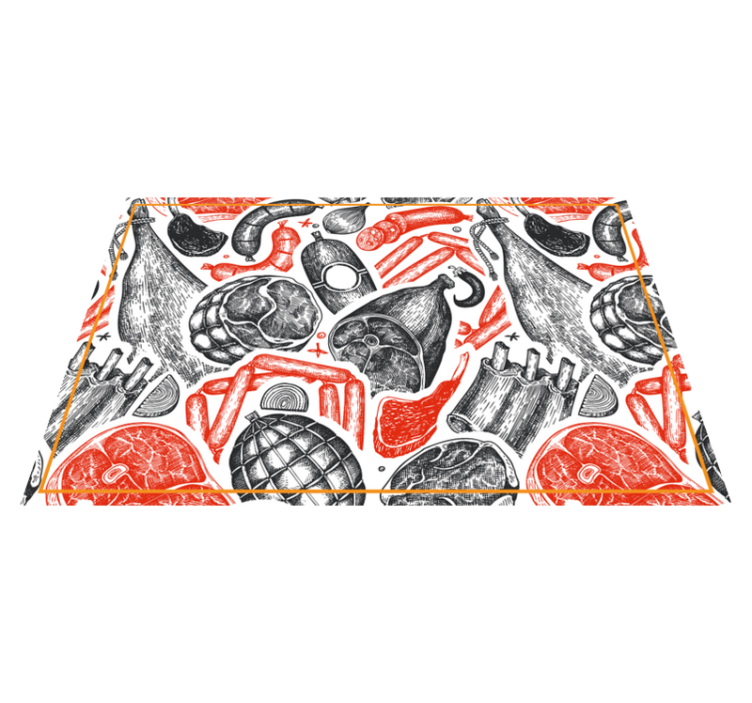 オリジナル ランチョンマット 食品イラストパターン - TENSTICKERS