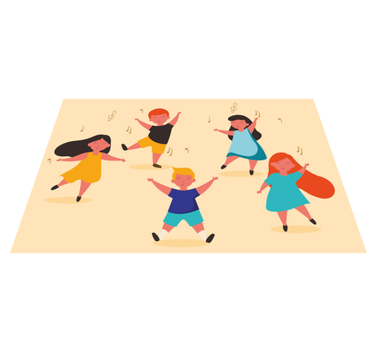 ランチョンマット 子供 楽しく踊る子どもたち - TENSTICKERS