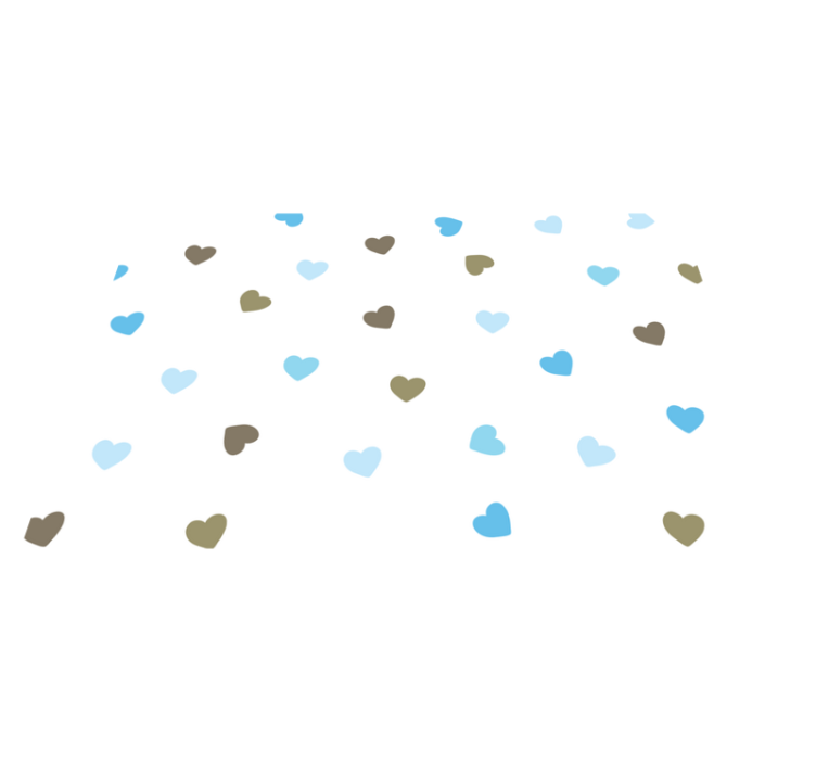 オリジナル ランチョンマット カラフルハートパターン - TENSTICKERS