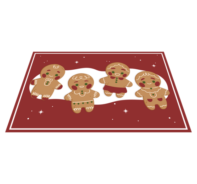 クリスマス ランチョン マット ジンジャーブレッドクッキーキャラクター - TENSTICKERS