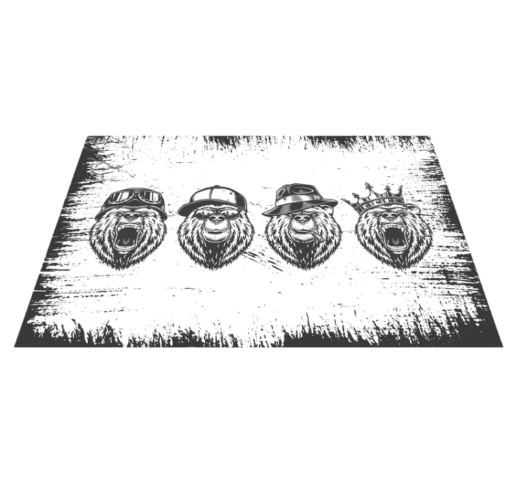 オリジナル ランチョンマット おしゃれなクマのポートレート - TENSTICKERS