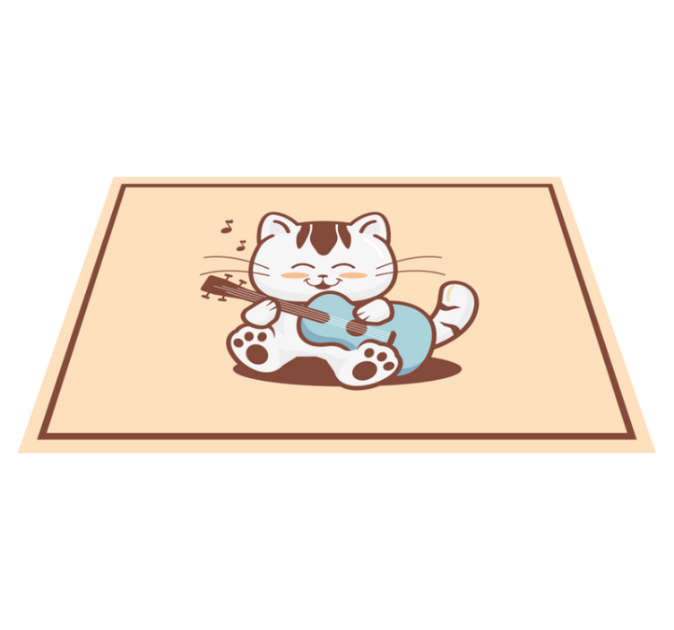 ランチョンマット 子供 音楽キャラクターの猫 - TENSTICKERS