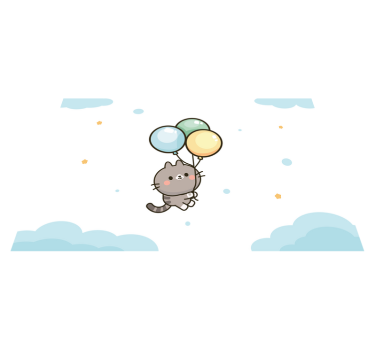 ランチョンマット 子供 かわいい猫の風船 - TENSTICKERS