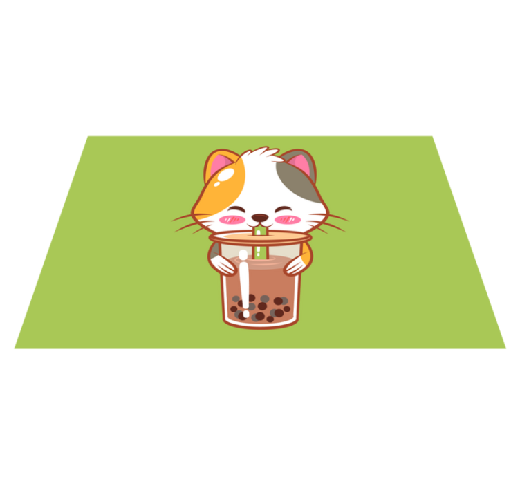 ランチョンマット 子供 かわいい猫の飲み物 - TENSTICKERS