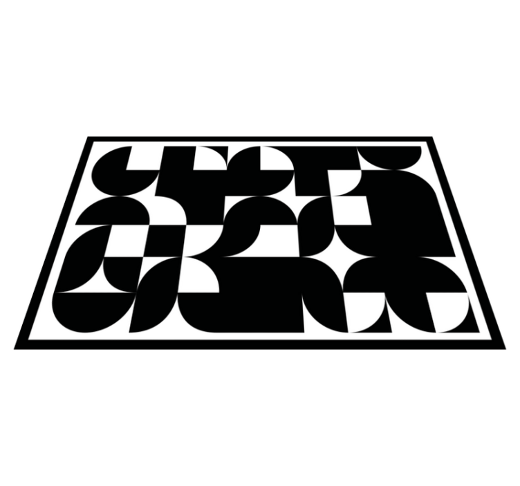 テーブル クロス モダン 幾何学的な黒のモチーフ - TENSTICKERS