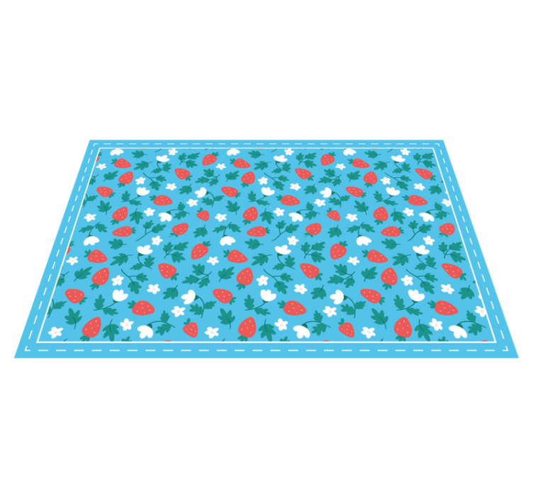 オリジナル ランチョンマットいちごの花柄 - TENSTICKERS