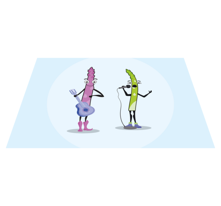 ランチョンマット 子供 音楽の野菜キャラクター - TENSTICKERS