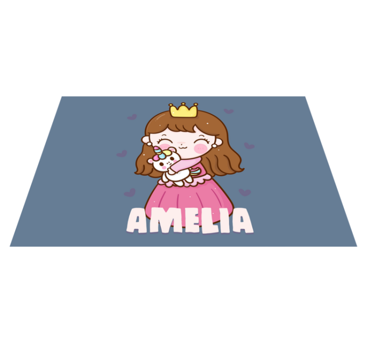 ランチョンマット 子供 ユニコーンとかわいいお姫様 - TENSTICKERS