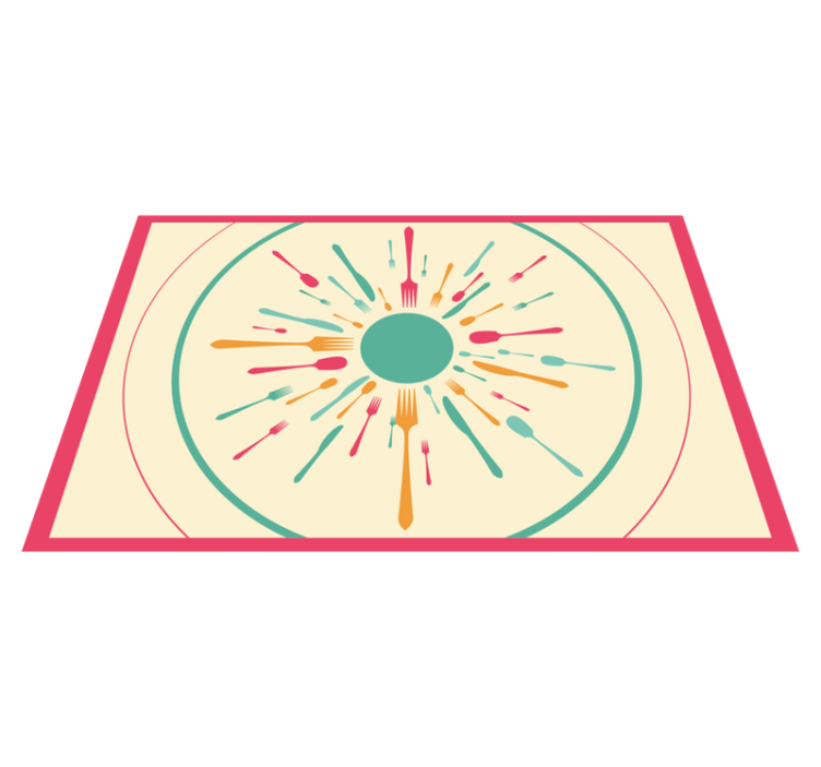 テーブル クロス モダン カラフルなカトラリーバースト - TENSTICKERS