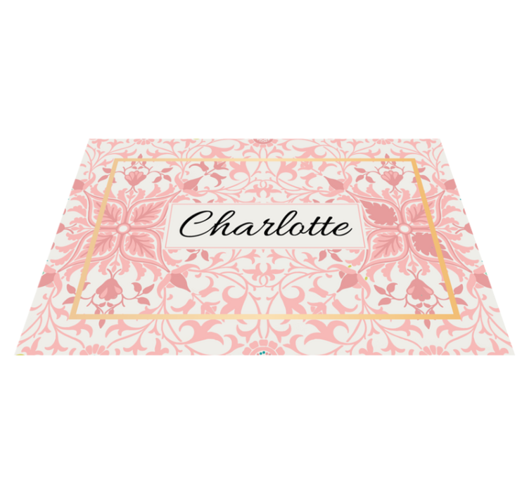 ランチョン マット 名前付き カスタマイズされた植物のアレンジメント - TENSTICKERS