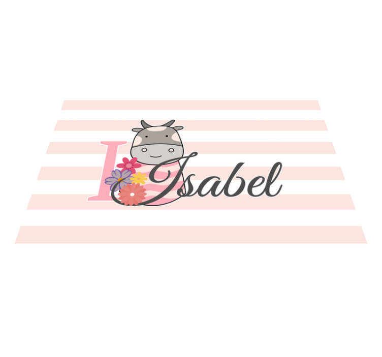 ランチョン マット 名前付き 牛テーマの名入れ - TENSTICKERS