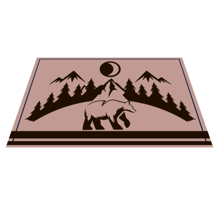 ランチョン マット 名前付き クマのシルエットシーン - TENSTICKERS