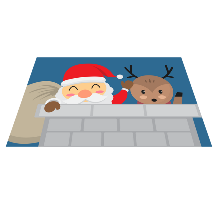 クリスマス ランチョン マット サンタクロースとトナカイ - TENSTICKERS