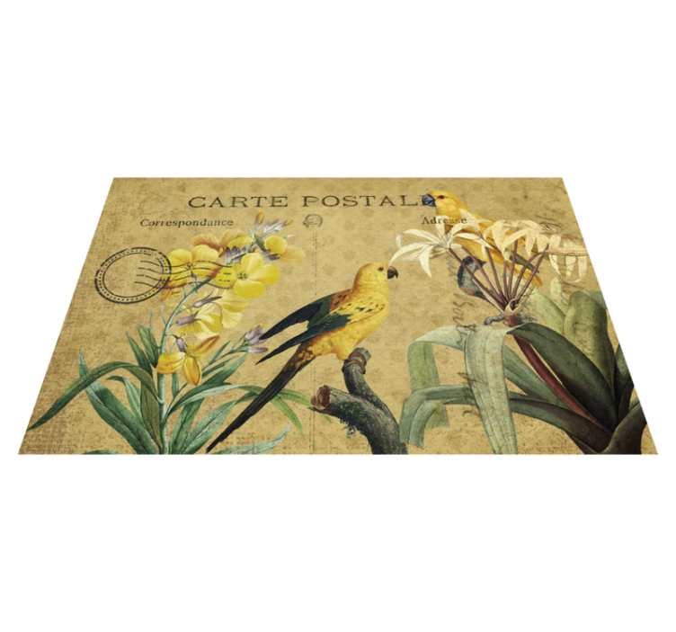 オリジナル ランチョンマット ヴィンテージフローラルポストカード - TENSTICKERS