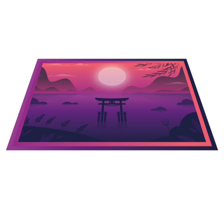 テーブル クロス モダン 穏やかな夕焼けの風景 - TENSTICKERS
