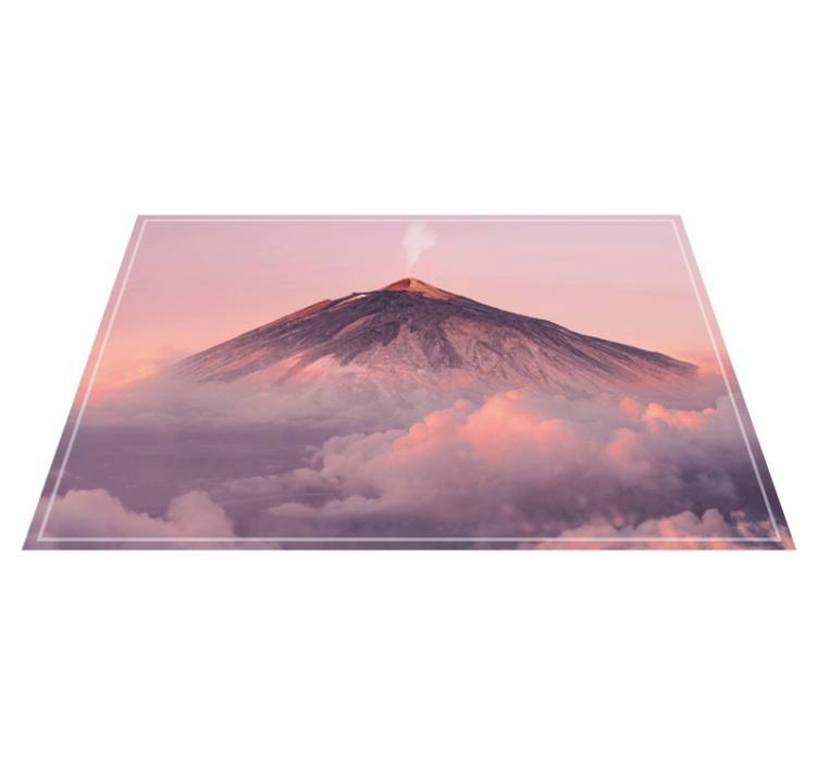 テーブル クロス モダン 火山の山々の風景 - TENSTICKERS