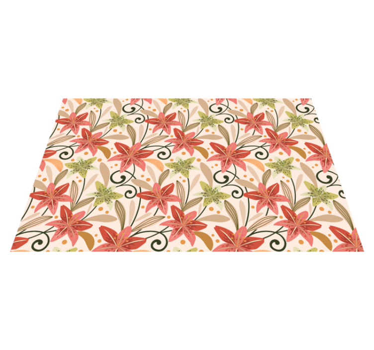 オリジナル ランチョンマット 鮮やかな花のエレメント - TENSTICKERS