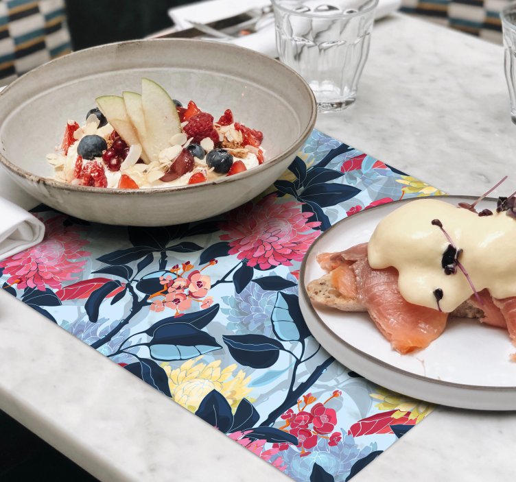 空の花の牧草地オリジナルランチョンマット - TENSTICKERS